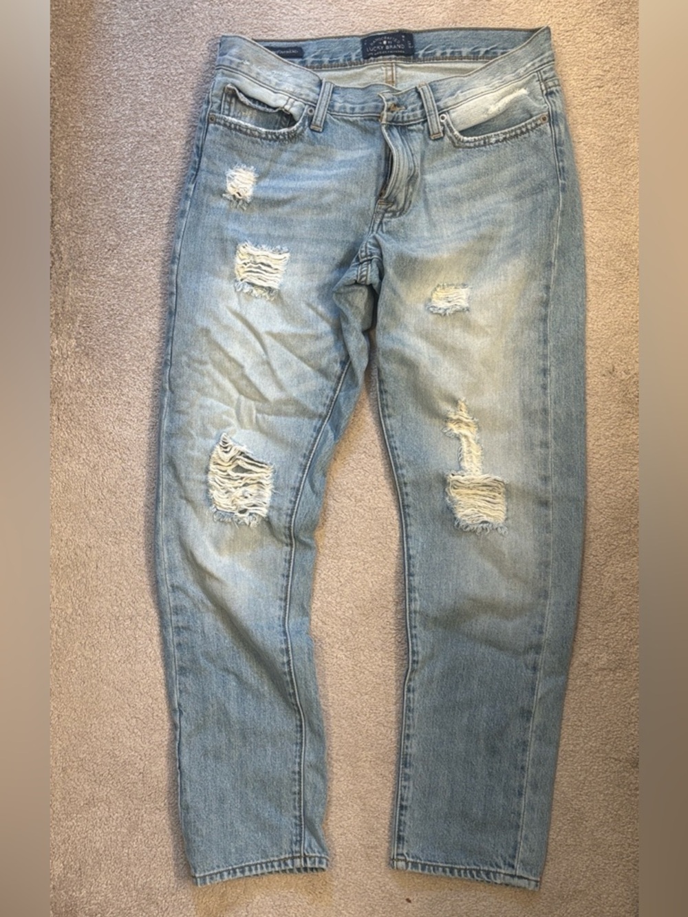 Lucky Brand Sienna Slim Distressed Light Wash Boyfriend Jeans Women’s size 27 - Picture 2 of 4